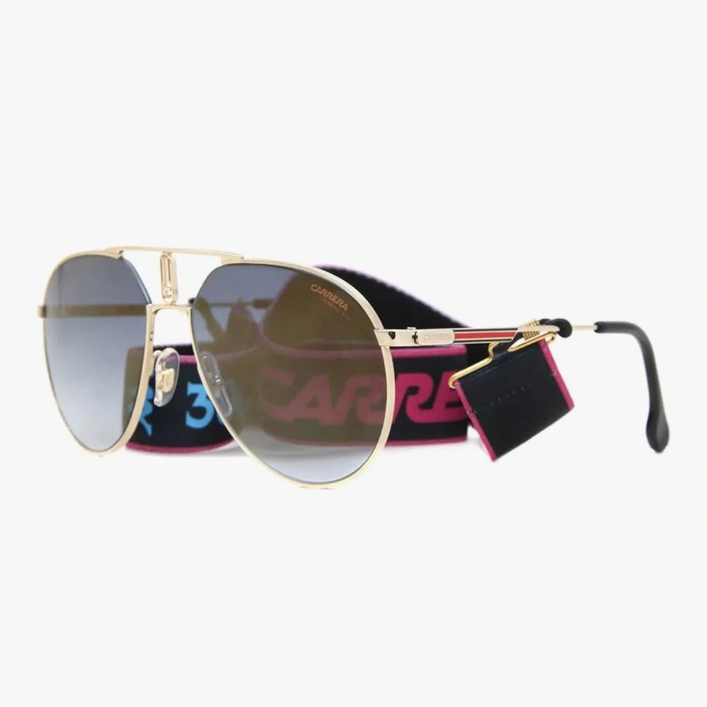 Carrera 1025 SE Gold Blue Shaded Mirror Aviator Men Sunglasses Kappa Gumball3000
